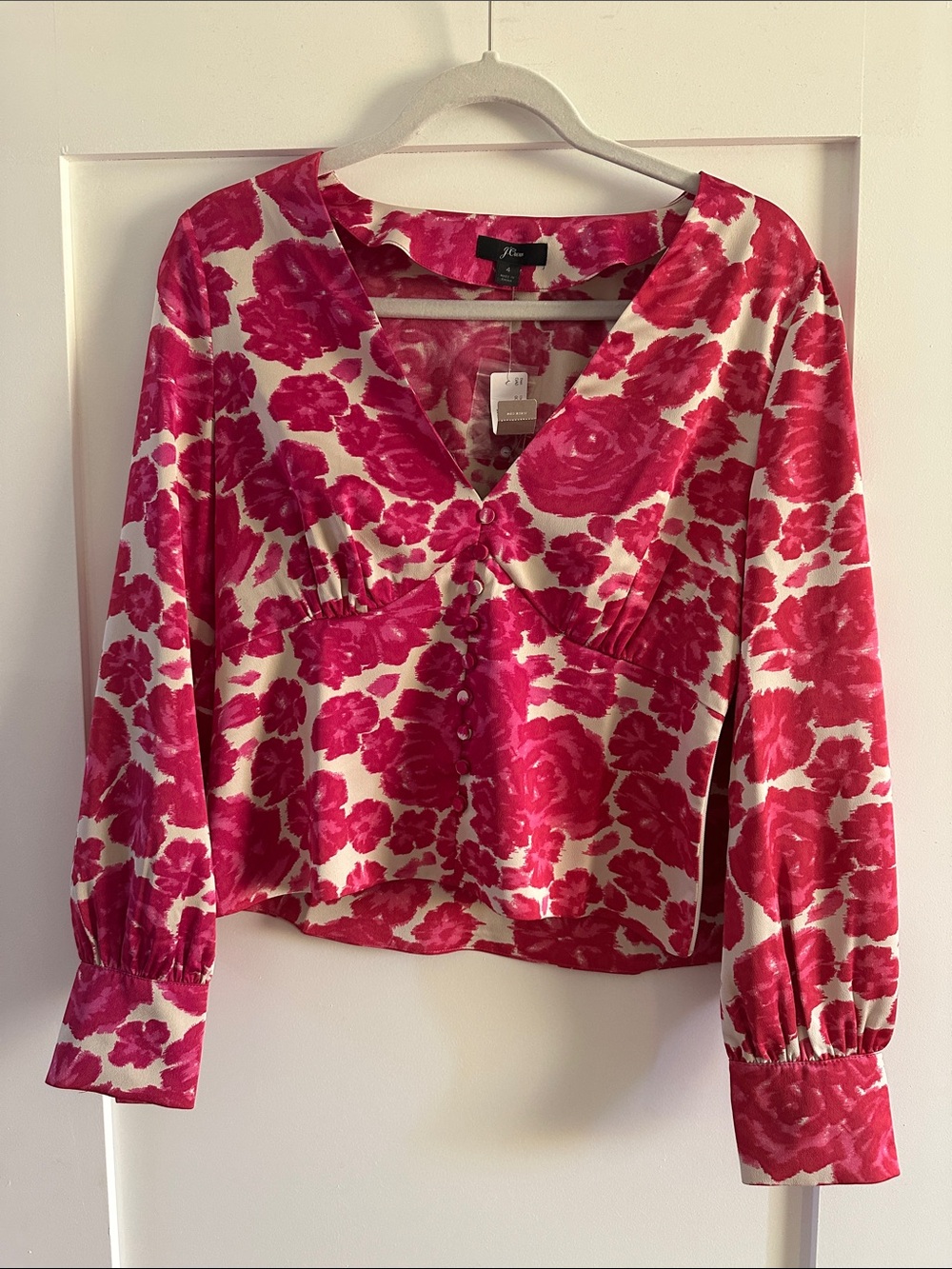 JCrew pink floral blouse NWT